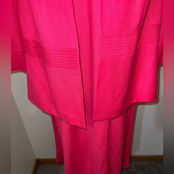 Jessica Howard Petite 2-Piece Pink Dress Set/Linen Blend/Size 16P - Picture 3 of 14